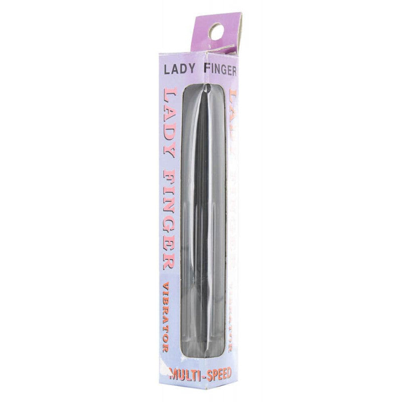 Lady-Finger-Mini-Vibrator-Black|Side View|"sleek compact design-side view"