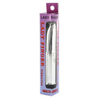 Lady-Finger-Mini-Vibrator-Silver|Side View|"sleek compact design-side view"