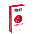 Secura Condoms 12 Pack Extra Fun|Front View|"condom design-front view"|