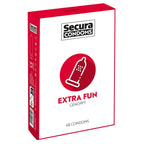 Secura Condoms 48 Pack Extra Fun|Front View|"condom design-front view"|