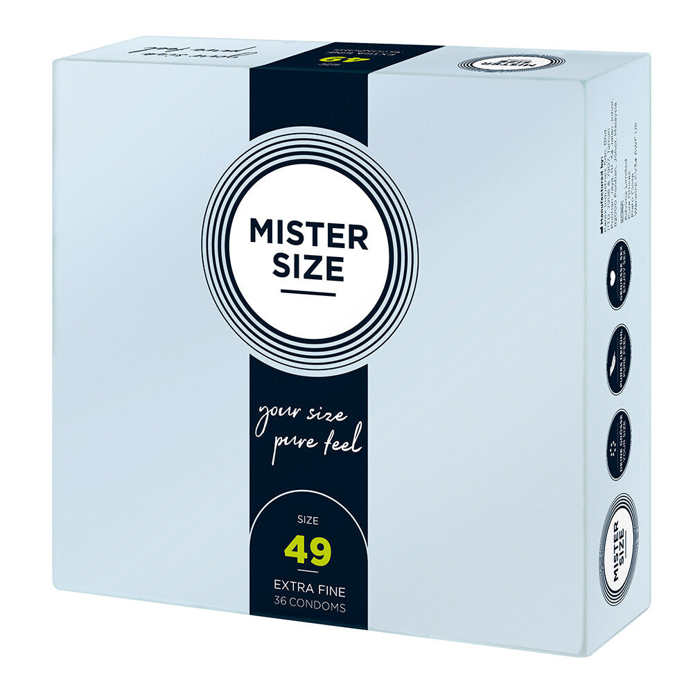 Mister Size 49mm Your Size Pure Feel Condoms 36 Pack|Front View|"condom design-front view"|