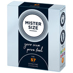Mister Size 57mm Your Size Pure Feel Condoms 3 Pack|Front View|"condom design-front view"|
