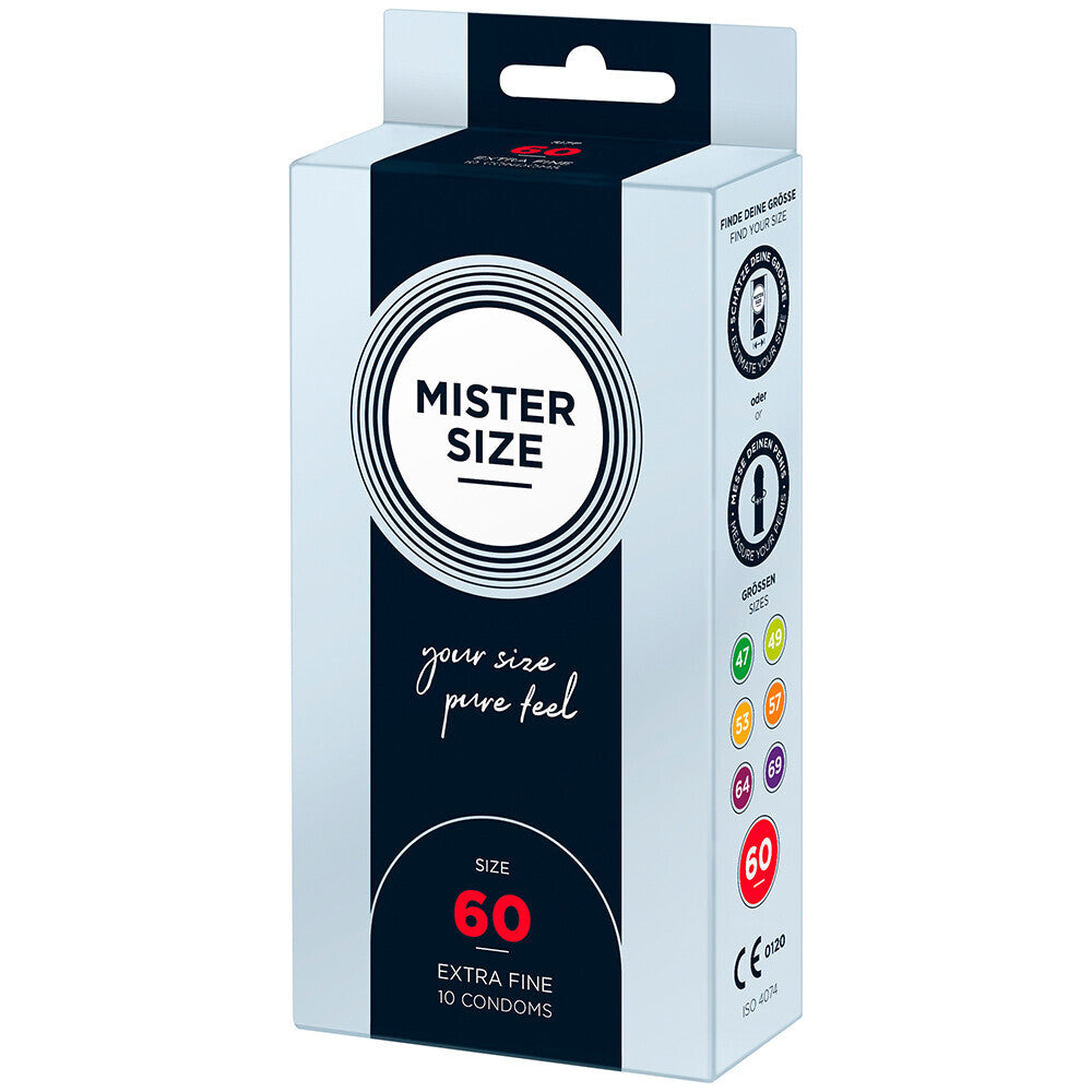 Mister Size 60mm Your Size Pure Feel Condoms 10 Pack|Front View|"condom design-front view"|