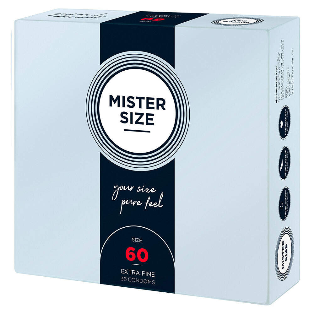 Mister Size 60mm Your Size Pure Feel Condoms 36 Pack|Front View|"condom design-front view"|