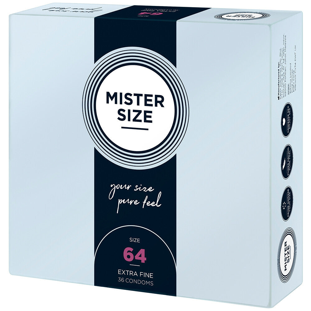 Mister Size 64mm Your Size Pure Feel Condoms 36 Pack|Front View|"condom design-front view"|