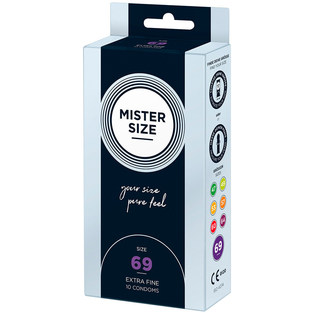 Mister Size 69mm Your Size Pure Feel Condoms 10 Pack|Front View|"condom design-front view"|