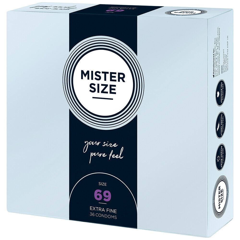 Mister Size 69mm Your Size Pure Feel Condoms 36 Pack|Front View|"condom design-front view"|