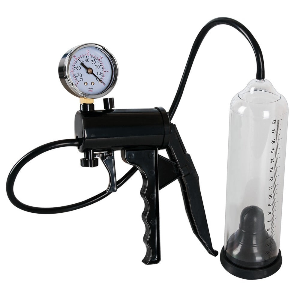 Penis Pump Stiff And Strong|Side View|"Medical-grade cylinder with measurement markings - side view"