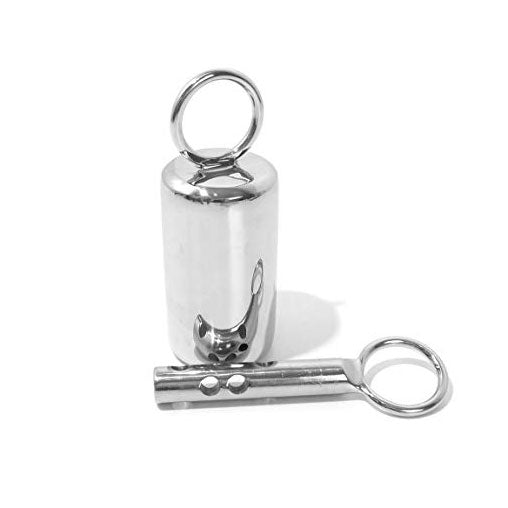 Rouge Stainless Steel Ice Lock|Front View|"steel chastity lock-front view adult toys direct"|