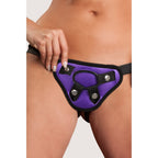 Purple And Black Universal Harness|Side View|"adjustable design - side view"