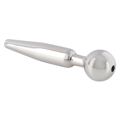 Cum Through Play Stainless Steel Penis Plug|Front View|"stainless steel through play urethral plug-front view adult toys direct"|