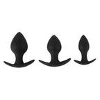 Black-Velvet-Silicone-Three-Piece-Anal-Training-Set|Front View|"training set-front view"
