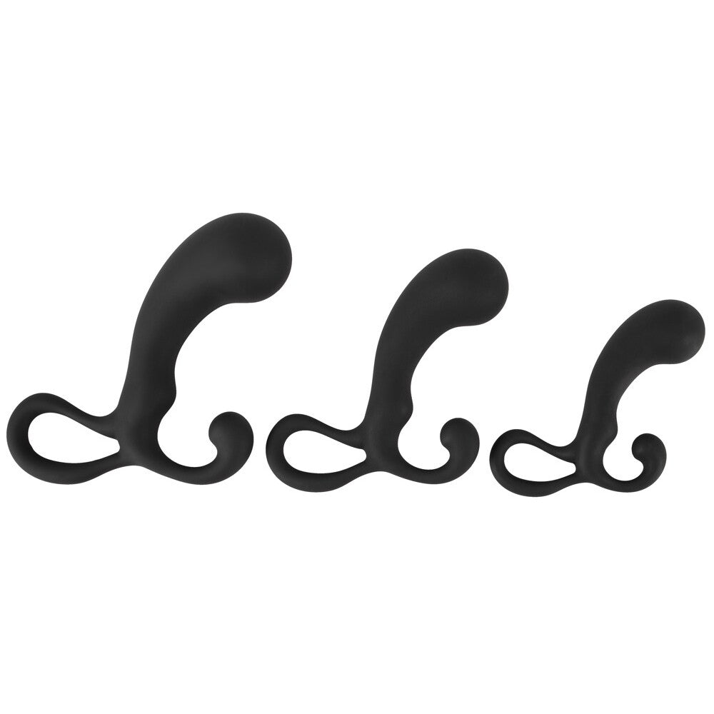 Rebel-Mens-Gear-3-Piece-Prostate-Plug-Set|Front View|"premium plug set-front view"