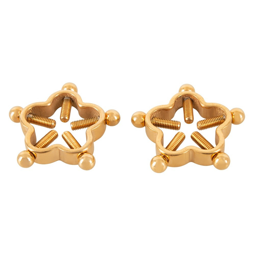 Bad-Kitty-Golden-Flower-Nipple-Jewellery|Side-View|"flower-design-side-view"