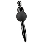 Vibrating Penis Plug|Front View|"vibrating urethral plug stainless steel stimulator-front view adult toys direct"|