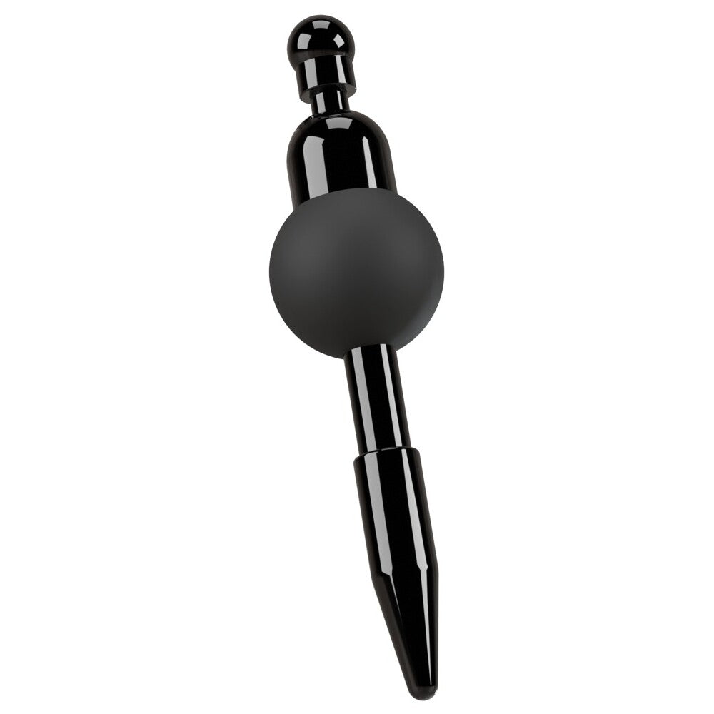Vibrating Penis Plug|Front View|"vibrating urethral plug stainless steel stimulator-front view adult toys direct"|