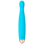 Cuties-Silk-Touch-Rechargeable-Mini-Vibrator-Blue|Side View|"soft touch ergonomic design-side view"
