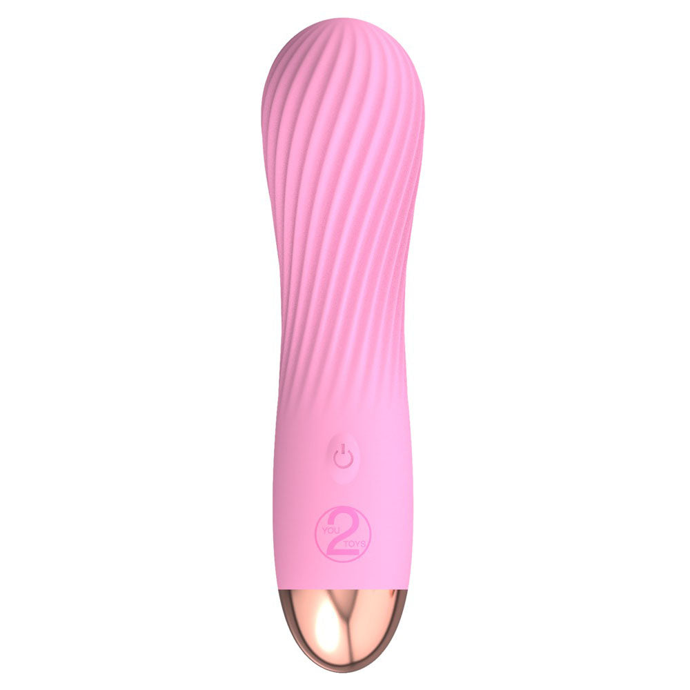 Cuties-Silk-Touch-Rechargeable-Mini-Vibrator-Pink|Front View|"silicone mini vibrator pink rechargeable-front view"