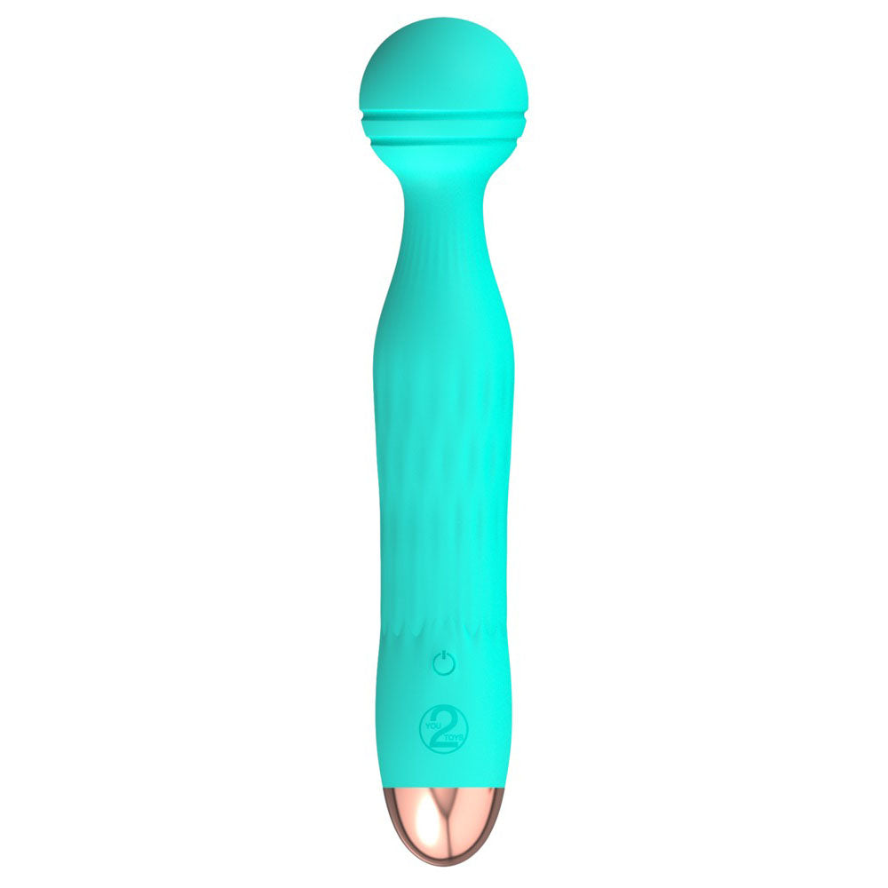 Cuties-Silk-Touch-Rechargeable-Mini-Vibrator-Green|Front View|"silicone mini vibrator green waterproof-front view"