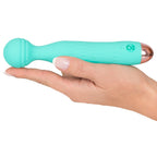 Cuties-Silk-Touch-Rechargeable-Mini-Vibrator-Green|Side View|"ergonomic pleasure design-side view"