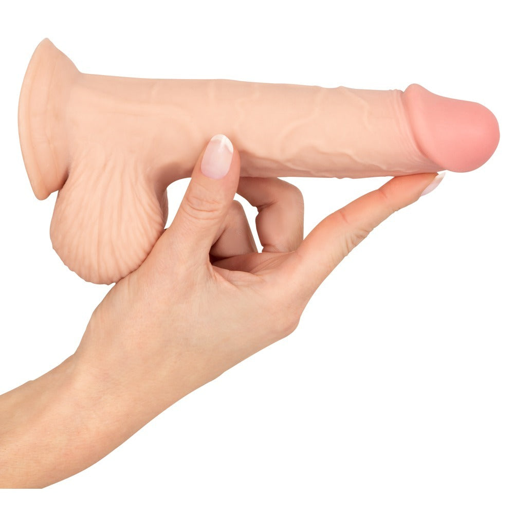 Nature Skin Dildo With Movable Skin 19cm|Front View|"natural design - front view"
