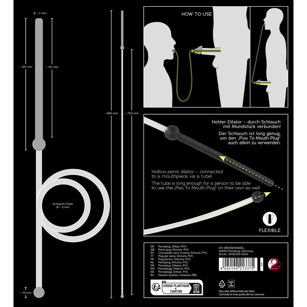 Piss To Mouth Dilator|Back View|"flow system-back view adult toys direct"|