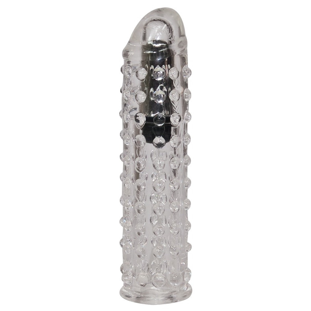 Clear Vibrating Penis Sleeve|Side View|"clear detail - side view"