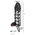 Black Velvet Soft Touch Penis Cage Sleeve And Vibe|Back View|"quality build - back view"