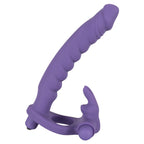 Los Analos Double Delight Vibrating Dildo And Cock Ring|Front View|"Double delight vibrator - front view"