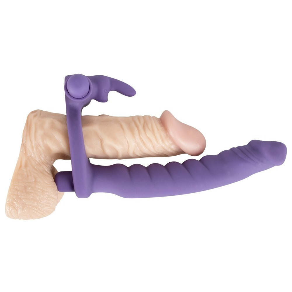 Los Analos Double Delight Vibrating Dildo And Cock Ring|Side View|"Premium pleasure device - side view"
