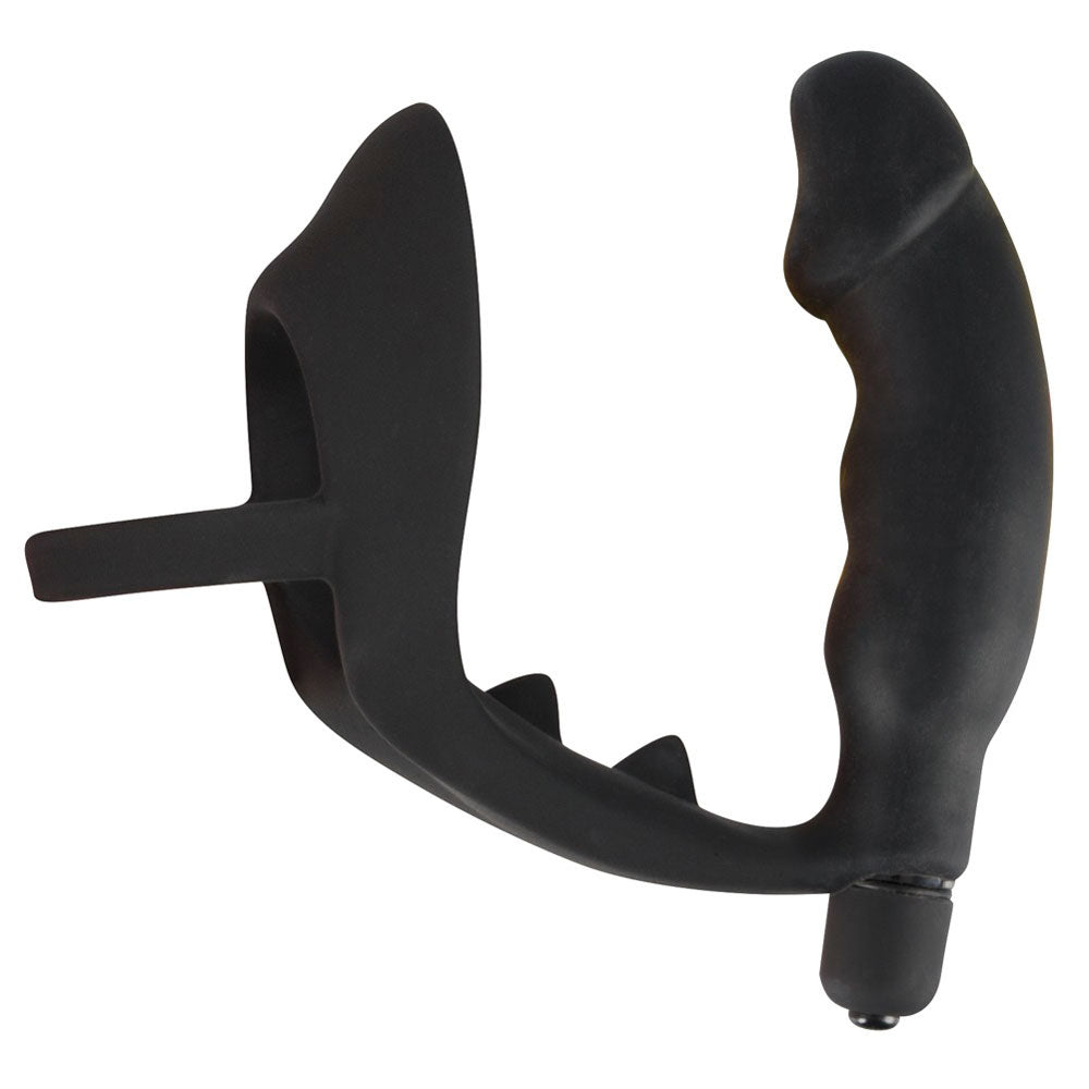 Black-Velvets-Cock-Ring-And-Vibrating-Anal-Plug|Front View|"dual function device-front view"