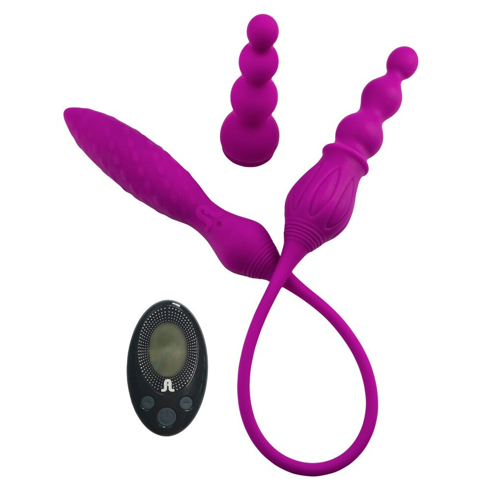 Adrien Lastic Remote Controlled 2X Double Ended Vibrator|Front View|"Double ended vibrator - front view"