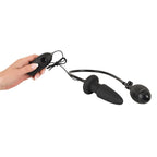 Inflatable-And-Vibrating-Silicone-Plug|Front View|"dual function pleasure system-front view"