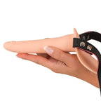 Soft Touch Silicone Rechargeable Vibrating Strap On|Back View|"quality build - back view"