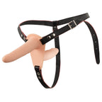 Soft Touch Silicone Rechargeable Vibrating Double Strap On|Front View|"silicone design - front view"