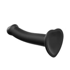 Strap On Me Silicone Dual Density Bendable Dildo Large Black|Side View|"density detail - side view"