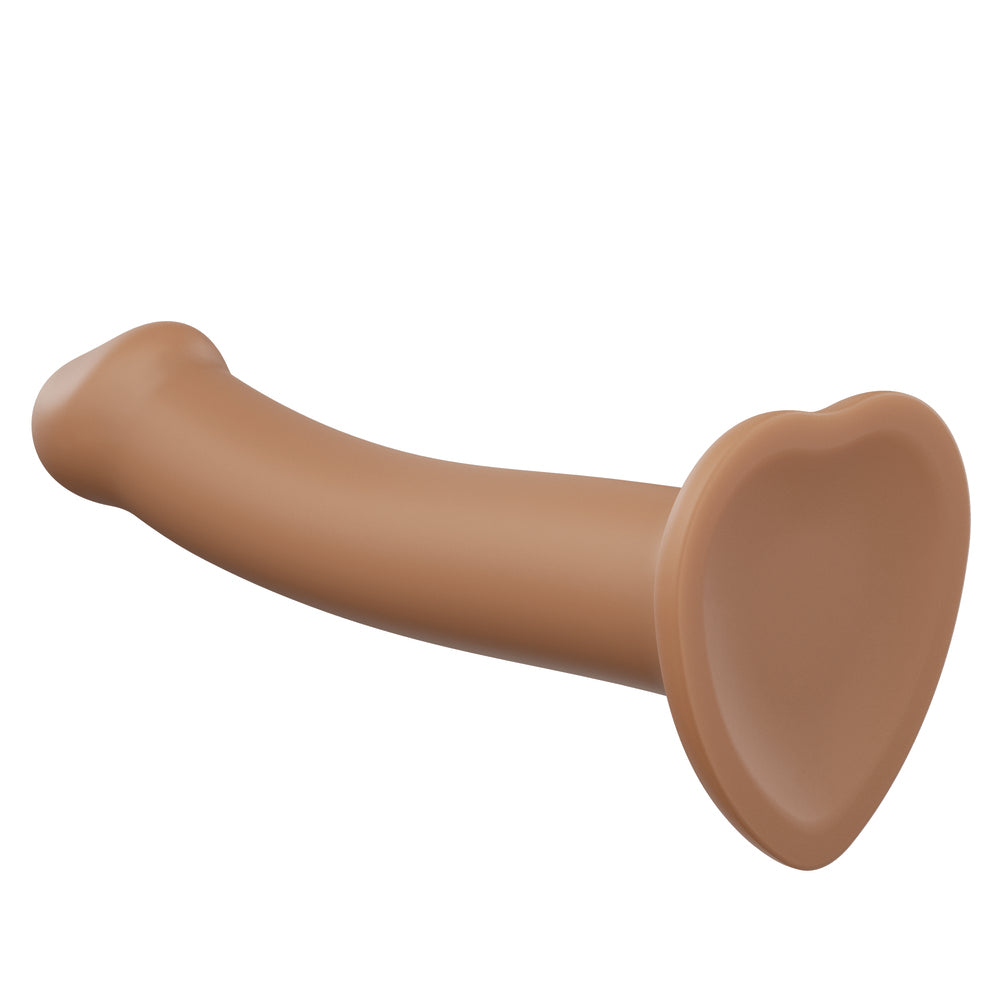 Strap On Me Silicone Dual Density Bendable Dildo Small Caramel|Back View|"quality build - back view"