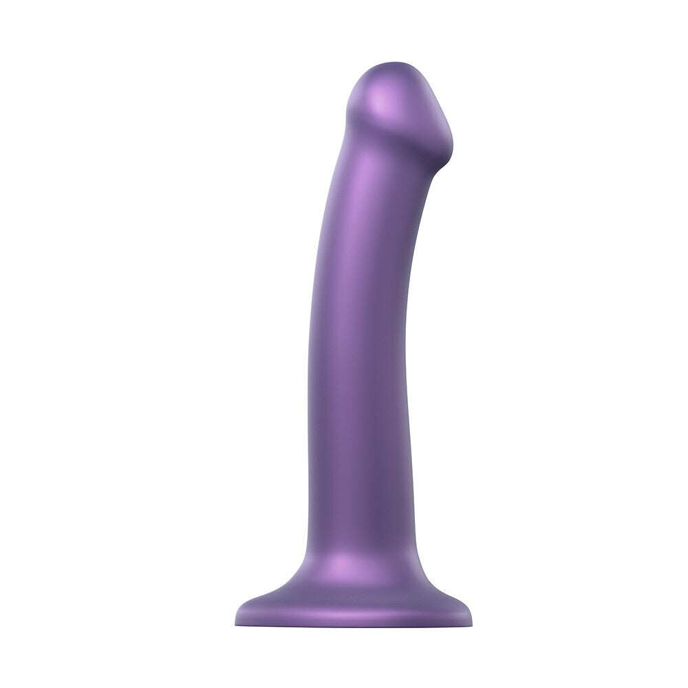 Strap On Me Mono Density Metalic Shine Dildo Medium Purple|Front View|"metalic design - front view"