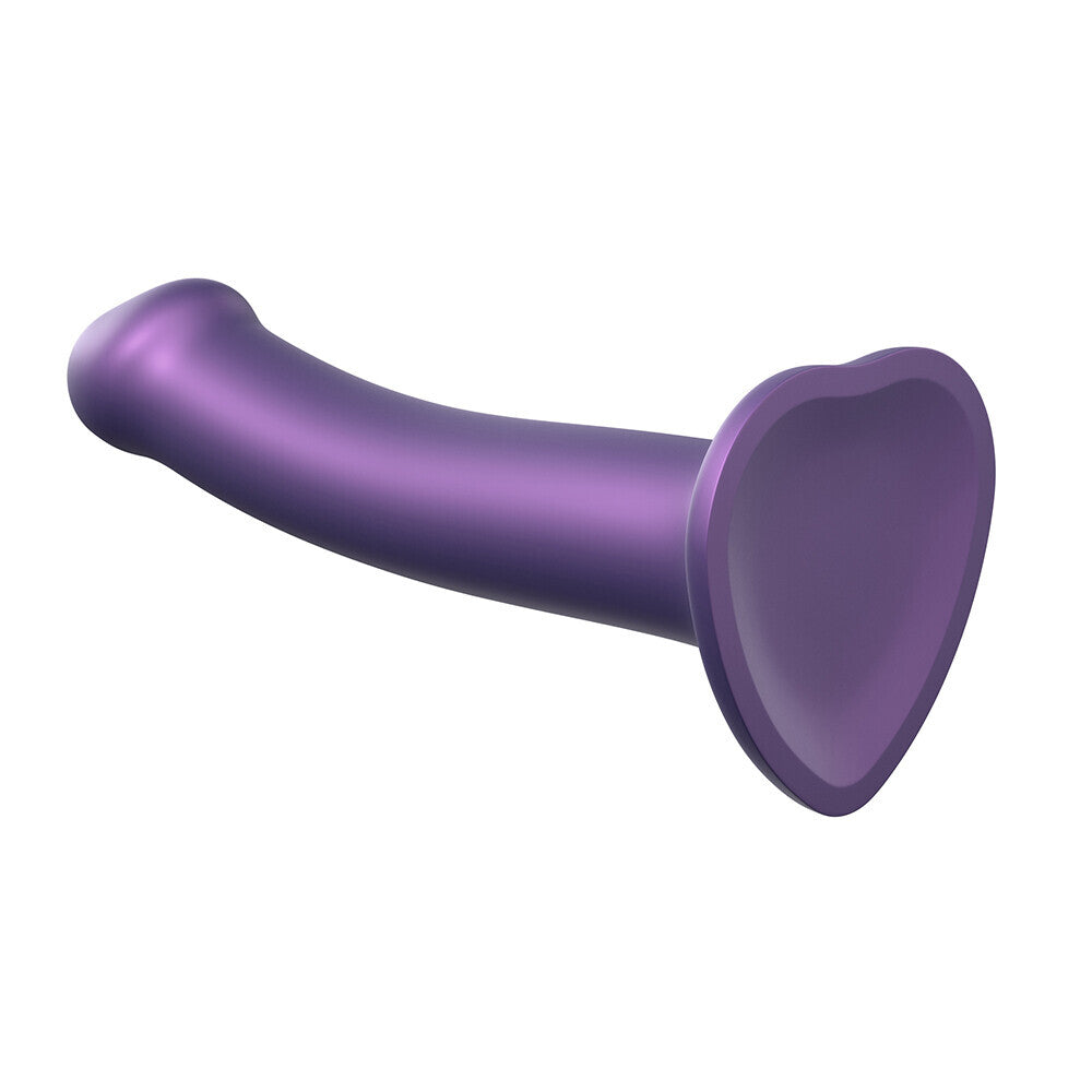 Strap On Me Mono Density Metalic Shine Dildo Medium Purple|Side View|"shine detail - side view"