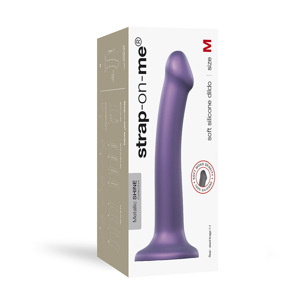 Strap On Me Mono Density Metalic Shine Dildo Medium Purple|Back View|"quality build - back view"