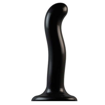 Strap On Me Prostate And G Spot Curved Dildo Medium Black|Front View|"curved design - front view"