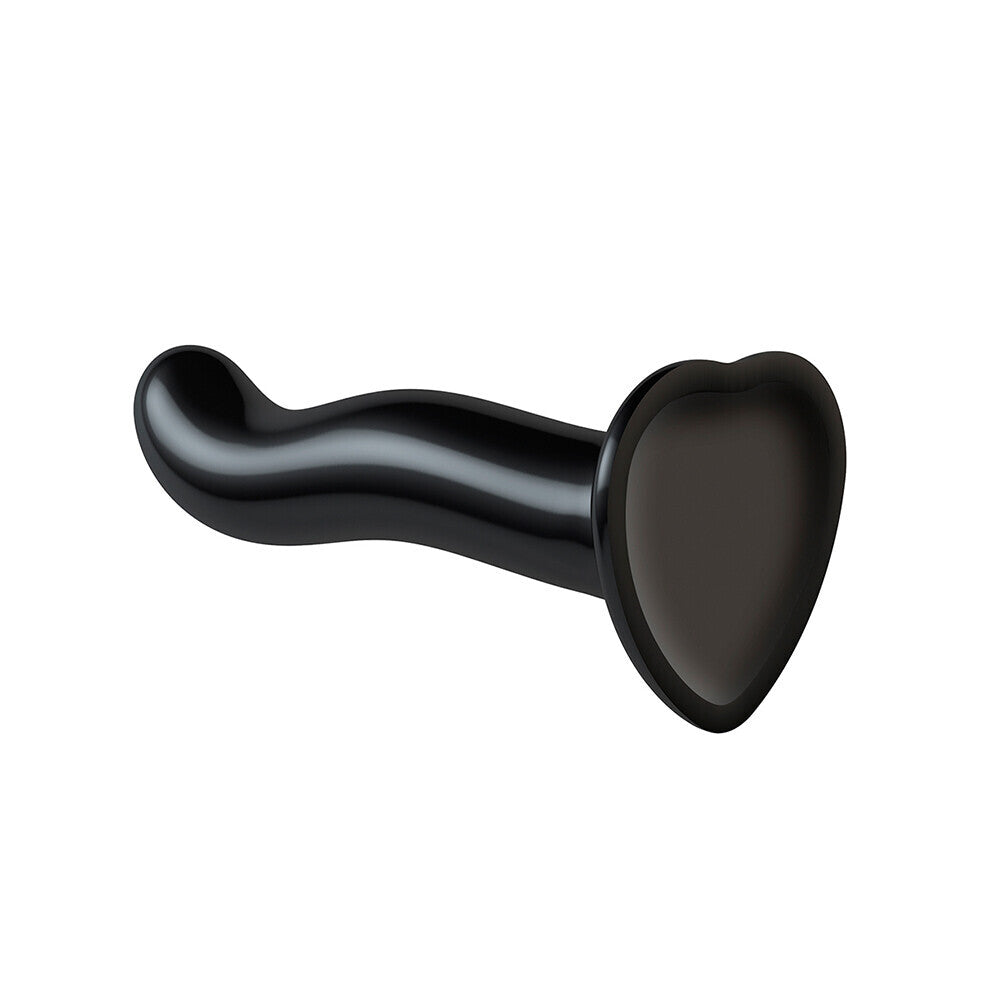 Strap On Me Prostate And G Spot Curved Dildo Large Black|Front View|"curved design - front view"