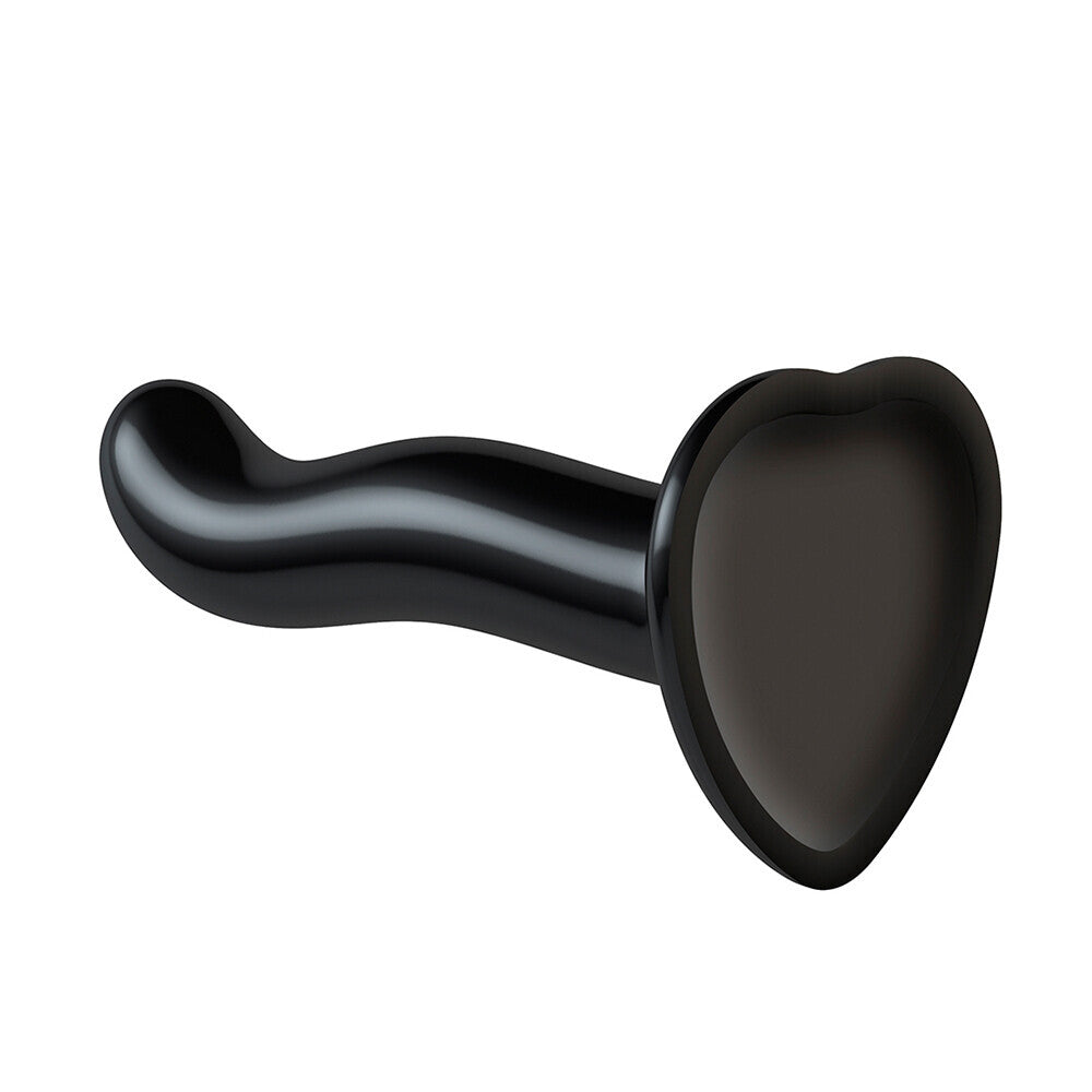 Strap On Me Prostate And G Spot Curved Dildo Small Black|Front View|"curved gspot design - front view"