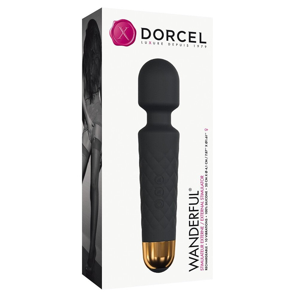 Dorcel Wanderful Wand Black | Package | "complete wanderful kit contents - package view"