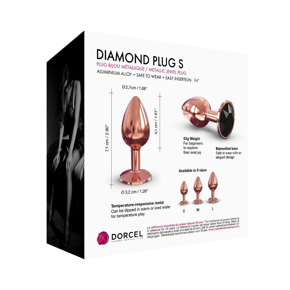 Dorcel Diamond Butt Plug Rose Gold Small|Set View|"complete small set-set view"|