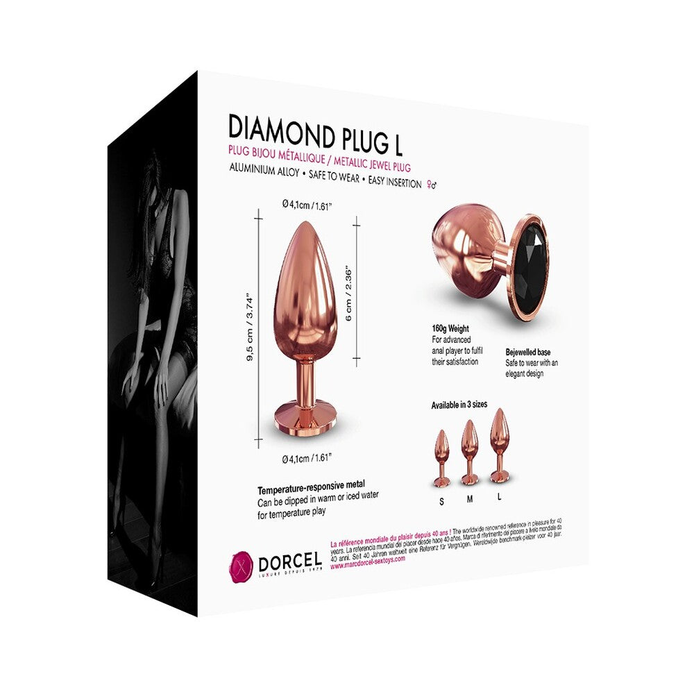 Dorcel Diamond Butt Plug Rose Gold Large|Set View|"complete large set-set view"|