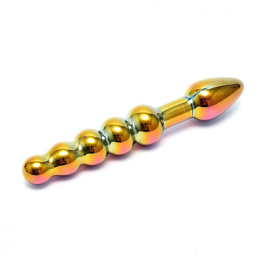 Sensual Multi Coloured Glass Laila Anal Probe|Front View|"glass anal probe - front view"