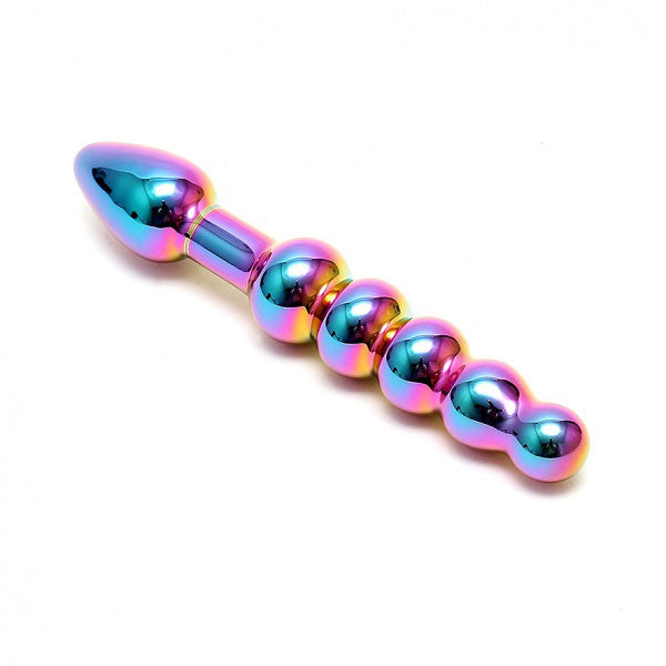 Sensual Multi Coloured Glass Laila Anal Probe|Side View|"glass anal probe - side view"