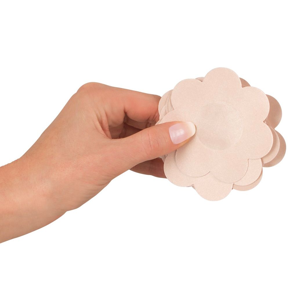6 Pairs Of Flesh Coloured Nipple Covers|Side View|"flesh nipple covers - side view"
