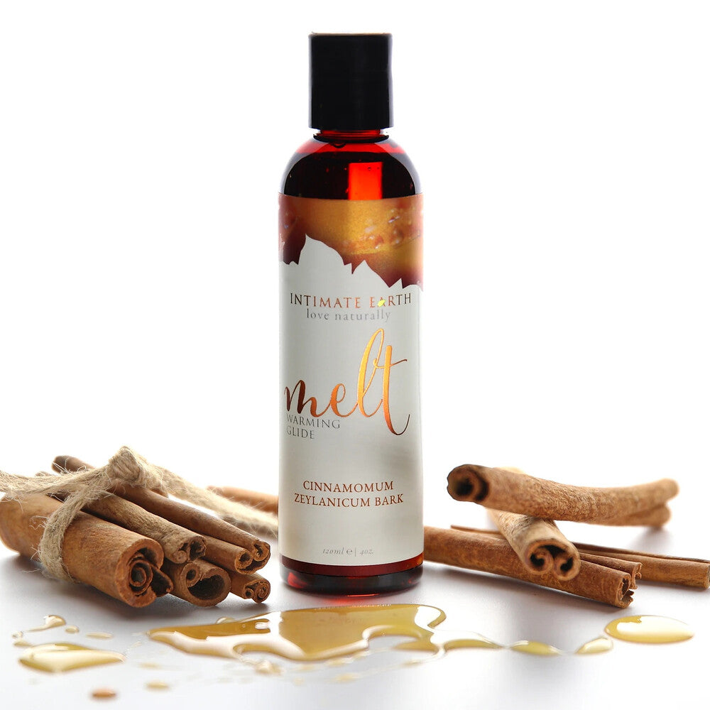 Intimate Earth Melt Warming Cinnamon Cassia Bark 120ml|Front View|"Intimate Earth Melt Warming Cinnamon Cassia Bark 120ml - front view"